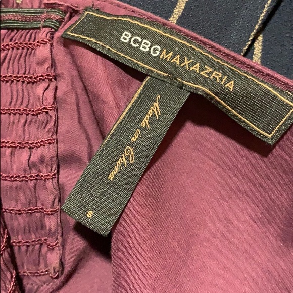 BCBGMAXAZRIA AUBERGINE RUFFLED HALTER SZ S SHIRRED - Picture 7 of 8